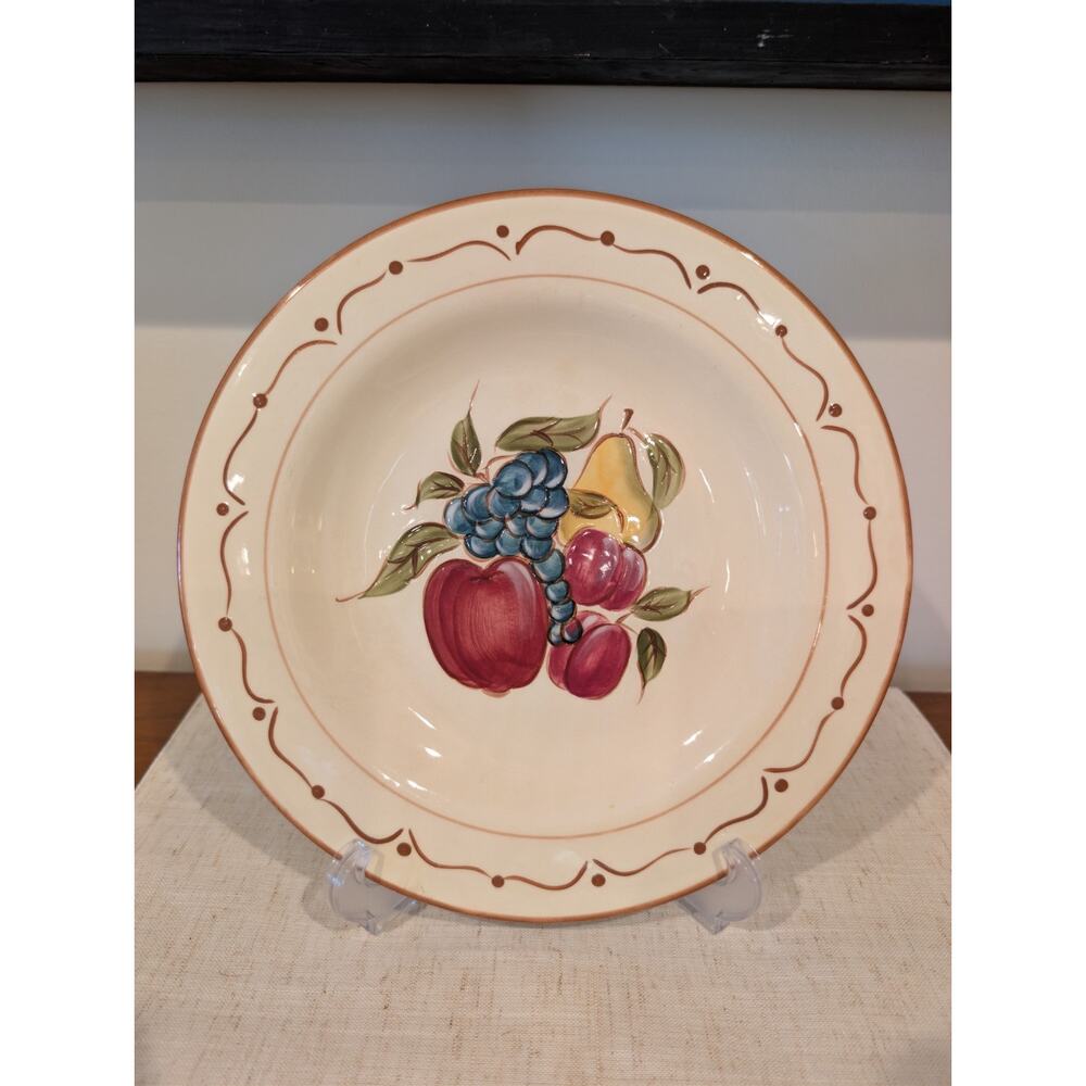Vintage Around the Orchard Dinner Plate 9.5" by Home – Fruit Motif Apples, Pears
